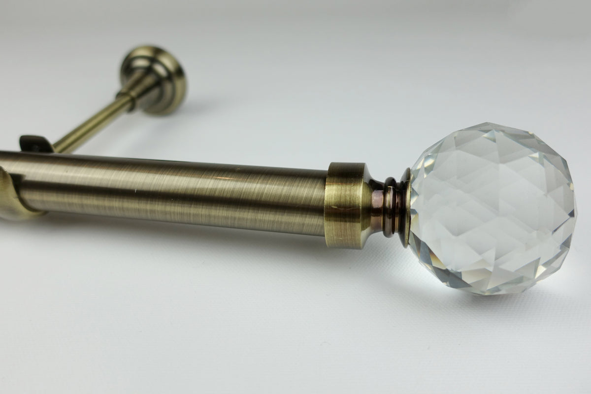 Antique Gold Curtain Pole 'Crystal' 25mm GNTS Decor